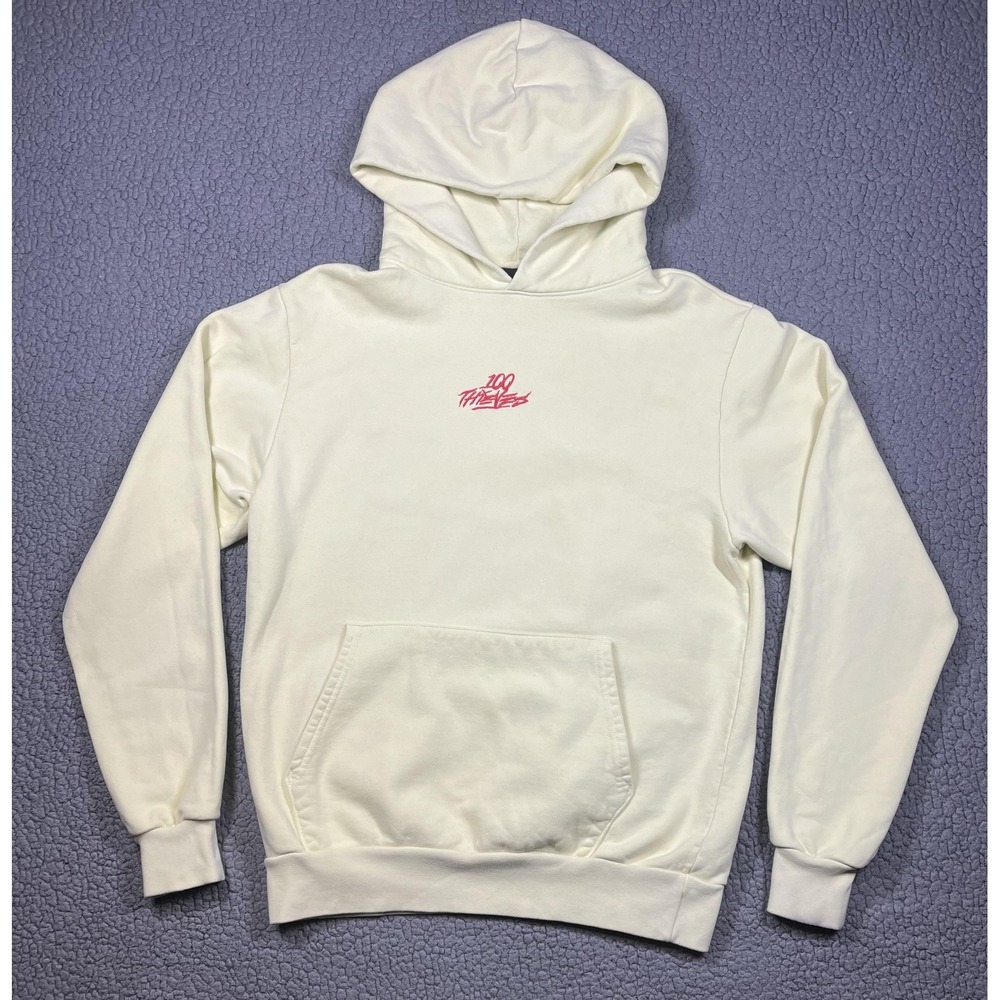 100 Thieves‎ Hoodie Mens Medium Cream Enter Infinity 2021 Made USA Sweatshirt